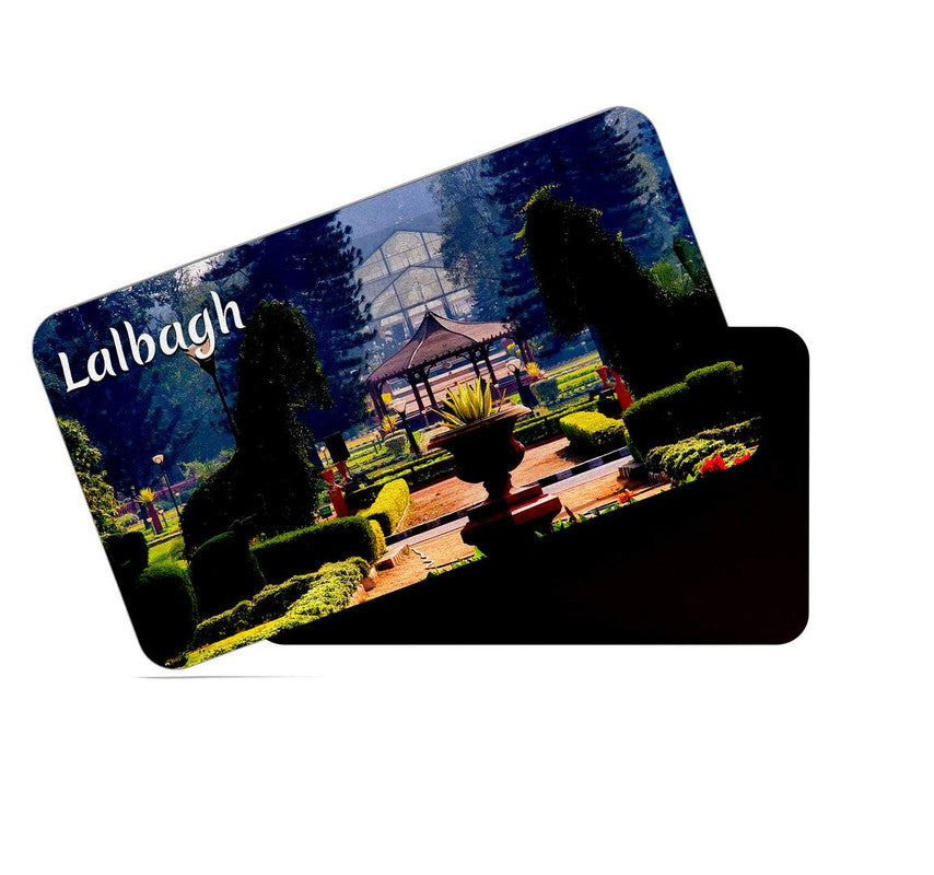 dhcrafts Rectangular Rubber Fridge Magnet / Magnetic Card Multicolor Karnataka Lalbagh Design Pack of 1 (8.6cm x 5.4cm)